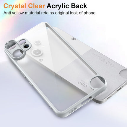 Kapa Hawkeye Clear Slim Tough Back Cover for CMF Phone 2 PRO | Camera Lens Protector Anti Yellow Shockproof Clear Hybrid Case Cover (Grey)