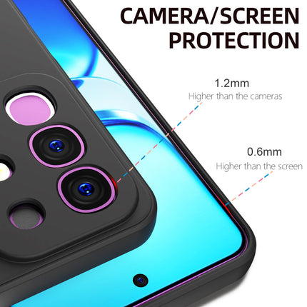 Kapa Matte Protective Lens Flexible Back Cover for Iqoo Z10x 5G / Vivo T4x 5G | Slim Silicone with Soft Lining Shockproof Full Body Bumper Case (Black)
