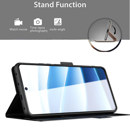 Kapa Noble Slim Magnetic Leather Flip Case Cover for Redmi Note 14 Pro (5G) | Card Holder Stand Flip Wallet Case (Black) - Mobizang