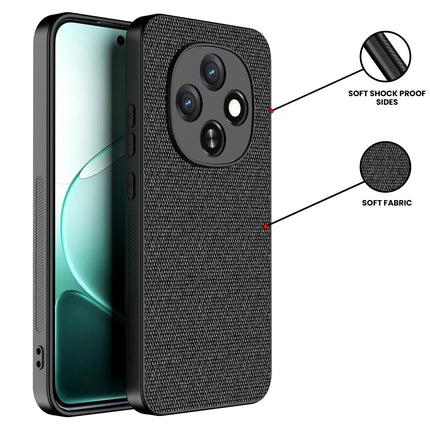 Kapa Soft Full Fabric Protective Back Case Cover for Oppo F31 Pro 5G | Shockproof Slim Hard Anti Slip Back Case (Black) - Mobizang
