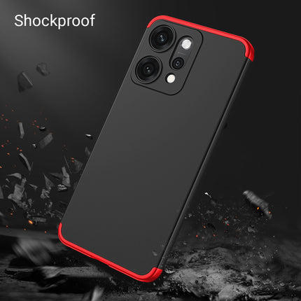 Kapa Double Dip Full 360 Protection Back Case Cover for Oppo Reno 14 5G (Red,Black)