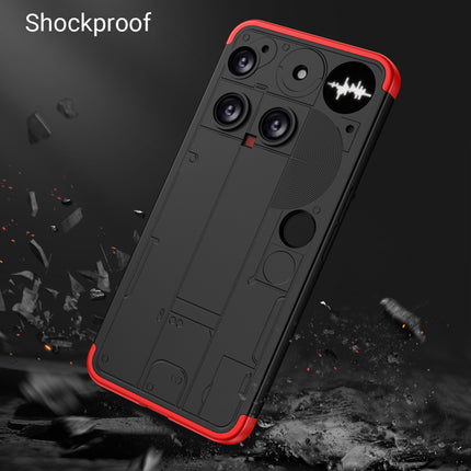Kapa Double Dip Full 360 Protection Back Case Cover for Nothing Phone 3 5G (Red,Black)