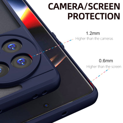 Kapa Hawkeye Clear Back Cover for OnePlus 13R | Camera Lens Protector Shockproof Slim Clear Case Cover (Blue Sides) - Mobizang