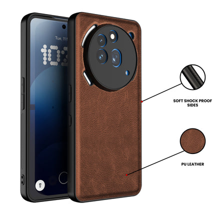 Kapa Tux Leather Back Cover for Nothing Phone 3A Pro | Slim Shockproof Camera Protection Bumper Case (Brown)