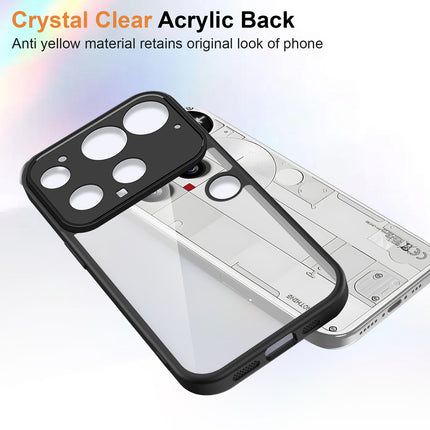 Kapa Hawkeye Clear Slim Tough Back Cover for Nothing Phone 3 5G | Camera Lens Protector Anti Yellow Shockproof Clear Hybrid Case Cover (Black Sides)