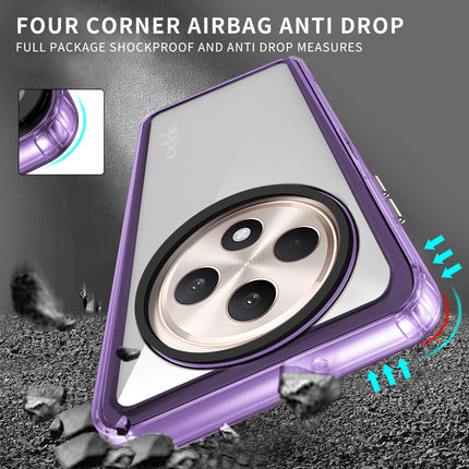 Kapa Warrior Acrylic Clear Back Cover For Oppo F27 Pro / Oppo F27 Pro Plus | Slim Shockproof [Military Grade Protection] Hybrid Bumper Case (Purple Sides)