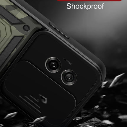 Kapa Tank Back Cover for OnePlus 13 | Inbuilt Ring + Slider Shockproof Lens Protection Bumper Back Case (Black)