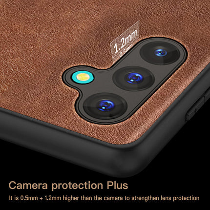 Kapa Tux Leather Back Cover for Samsung Galaxy A55 (5G) | Slim Shockproof Camera Protection Bumper Case (Brown) - Mobizang