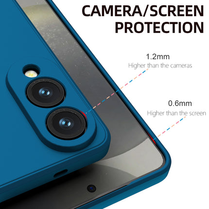 Kapa Matte Protective Lens Flexible Back Cover for Samsung Galaxy S25 Edge | Slim Silicone with Soft Lining Shockproof Full Body Bumper Case (Blue)