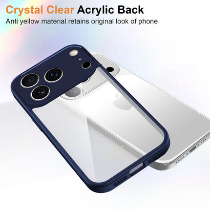 Kapa Hawkeye Clear Slim Tough Back Cover for Apple iPhone 17 Pro Max | Camera Lens Protector Anti Yellow Shockproof Clear Hybrid Case Cover (Blue)