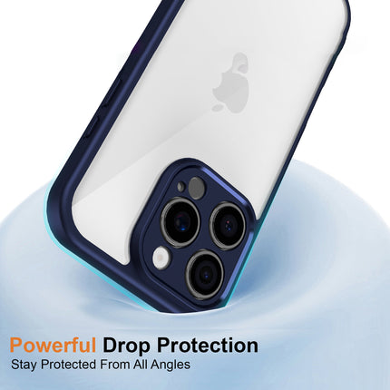 Kapa Hawkeye Clear Back Cover for Apple iPhone 16 Pro | Camera Lens Protector Shockproof Slim Clear Case Cover (Blue Sides)