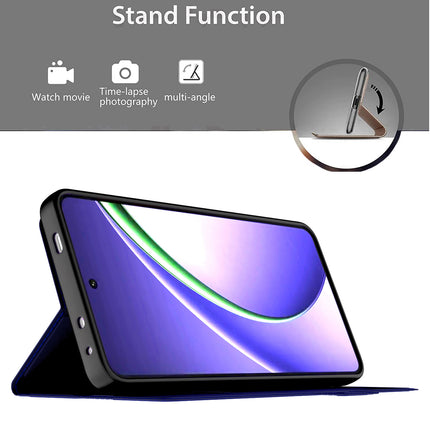 Kapa Noble Slim Magnetic Leather Flip Case Cover for Oppo K13 Turbo / K13 Turbo Pro | Card Holder Stand Flip Wallet Case (Blue)