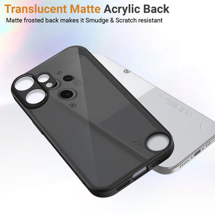 Kapa Smoked Hawkeye Matte Slim Tough Back Cover for CMF Phone 2 Pro | Camera Lens Protector Anti Yellow Shockproof Matte Hybrid Case Cover (Smoked Black)