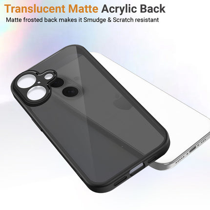 Kapa Smoked Hawkeye Matte Slim Tough Back Cover for Apple iPhone 17 | Camera Lens Protector Anti Yellow Shockproof Matte Hybrid Case Cover (Smoked Black)