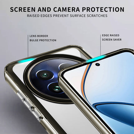 Kapa Warrior Acrylic Clear Back Cover For Realme 13 PRO / 13 PRO PLUS | Slim Shockproof [Military Grade Protection] Hybrid Bumper Case (Grey Sides) - Mobizang