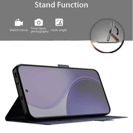 Kapa Noble Slim Magnetic Leather Flip Case Cover for Oppo Reno 14 PRO 5G | Card Holder Stand Flip Wallet Case (Blue)