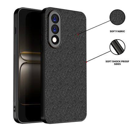 Kapa Soft Full Fabric Protective Back Case Cover for OnePlus Nord 5 | Shockproof Slim Hard Anti Slip Back Case (Black)