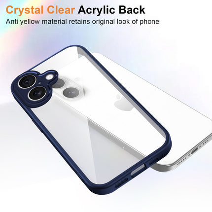 Kapa Hawkeye Clear Slim Tough Back Cover for Apple iPhone 17 | Camera Lens Protector Anti Yellow Shockproof Clear Hybrid Case Cover (Blue)