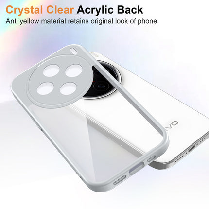 Kapa Hawkeye Clear Slim Tough Back Cover for Vivo X200 5G | Camera Lens Protector Anti Yellow Shockproof Clear Hybrid Case Cover (Grey) - Mobizang