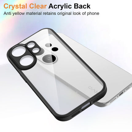 Kapa Hawkeye Clear Slim Tough Back Cover for Vivo V60 / V60e / Vivo T4 Pro 5G | Camera Lens Protector Anti Yellow Shockproof Clear Hybrid Case Cover (Black Sides) - Mobizang