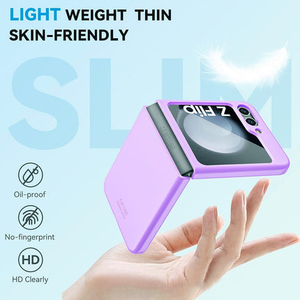 Kapa Ultra Thin Back Case for Samsung Galaxy Flip6 / Z Flip 6 | With [Inbuilt Glass]  Full Body Protection Hard Back Cover (Purple)
