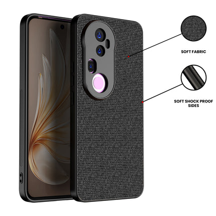 Kapa Soft Full Fabric Protective Back Case Cover for Vivo T4 Ultra 5G | Shockproof Slim Hard Anti Slip Back Case (Black) - Mobizang
