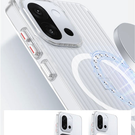 Kapa Wave Magnetic Frosted Grip Back Cover for OnePlus 13S | [MagSafe Compatible] Wireless charging, Slim, Metal Buttons Matte Finish Back Case (White)
