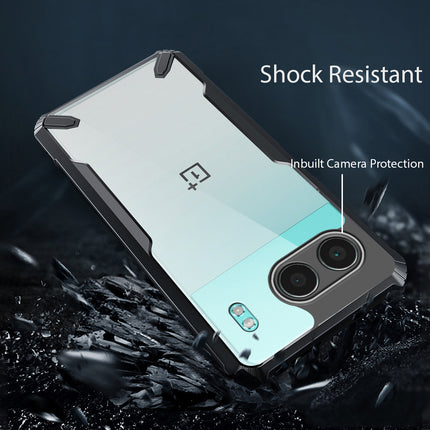 Kapa Bull Clear Back Cover for OnePlus Nord 4 | [Military Grade Protection] Shock Proof Slim Hybrid Bumper Case (Black)