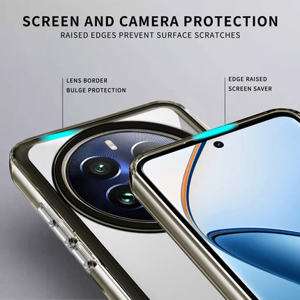 Kapa Warrior Acrylic Clear Back Cover For Realme 12 Pro / 12 Pro Plus | Slim Shockproof [Military Grade Protection] Hybrid Bumper Case (Grey Sides)