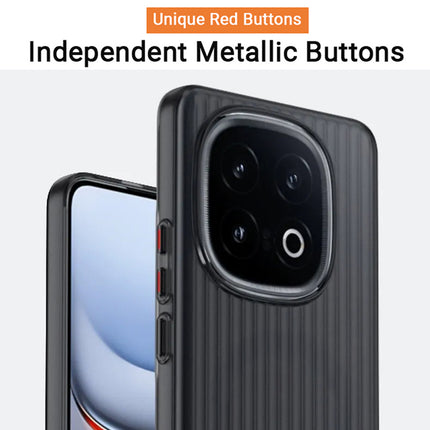 Kapa Wave Frosted Grip Back Cover for Iqoo 13 5G | Ultra Slim [With Metal Buttons] Matte Finish Back Case (Grey)
