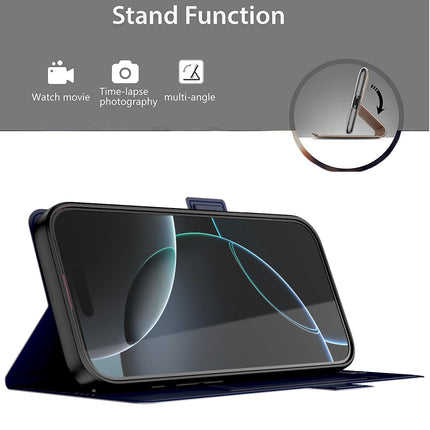Kapa Noble Slim Magnetic Leather Flip Case Cover for Apple iPhone 17 | Card Holder Stand Flip Wallet Case (Blue)