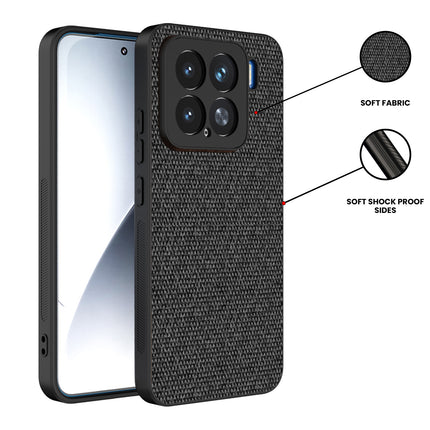 Kapa Soft Full Fabric Protective Back Case Cover for Xiaomi 15 5G | Shockproof Slim Hard Anti Slip Back Case (Black)
