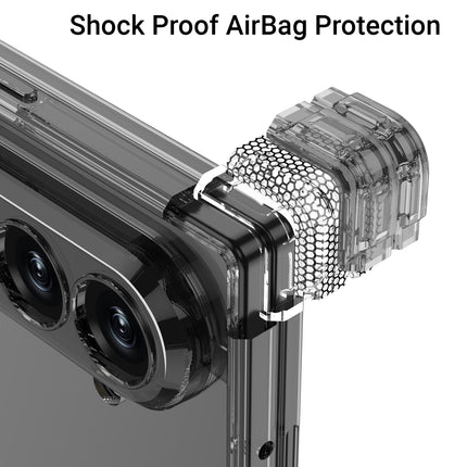Kapa Clear Airbag with Hinge Protection Compatible with Magsafe Back Case for Samsung Galaxy Z Fold7 / Z Fold 7 | Transparent Shockproof Slim Hard Protective Cover (Grey)