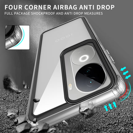 Kapa Warrior Acrylic Clear Back Cover For Vivo V40E / iQOO Z9S | Slim Shockproof [Military Grade Protection] Hybrid Bumper Case (Clear Sides)
