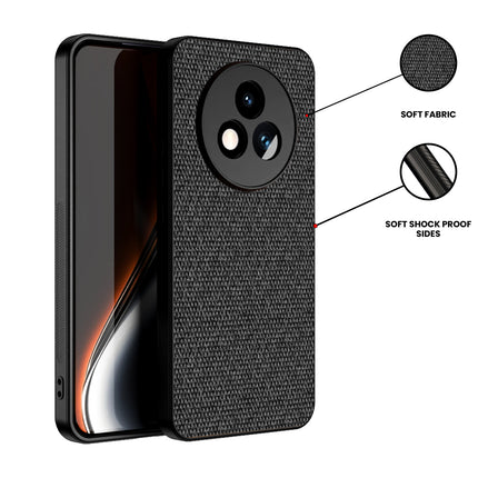Kapa Soft Full Fabric Protective Back Case Cover for Realme P3 PRO 5G | Shockproof Slim Hard Anti Slip Back Case (Black)