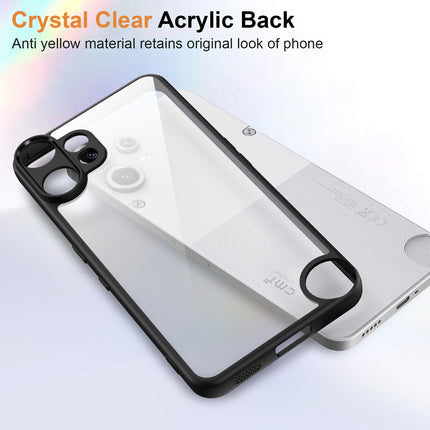 Kapa Hawkeye Clear Slim Tough Back Cover for CMF Phone 2 PRO | Camera Lens Protector Anti Yellow Shockproof Clear Hybrid Case Cover (Black) - Mobizang