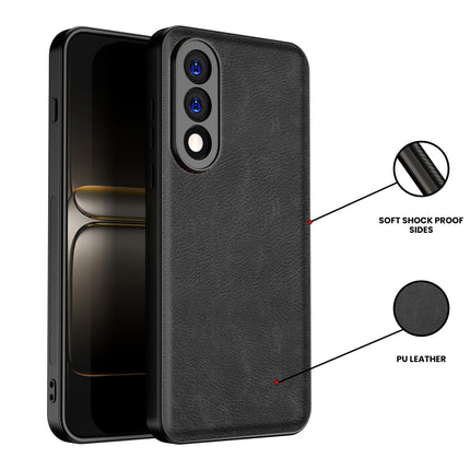 Kapa Tux Leather Back Cover for OnePlus Nord 5 | Slim Shockproof Camera Protection Bumper Case (Black)
