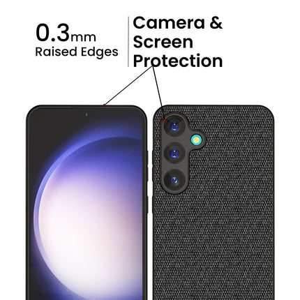 Kapa Soft Full Fabric Protective Back Case Cover for Samsung Galaxy A55 (5G) | Shockproof Slim Hard Anti Slip Back Case (Black)