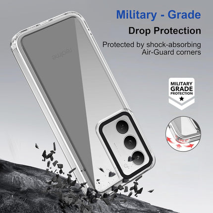 Kapa Warrior Acrylic Clear Back Cover For Realme 14X | Slim Shockproof [Military Grade Protection] Hybrid Bumper Case (Clear Sides) - Mobizang
