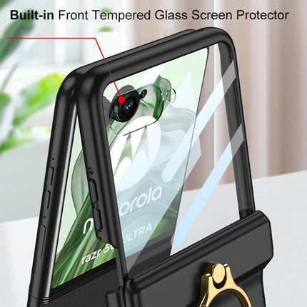 Kapa Magnetic Hinge and Ring Back Cover for Motorola Razr 60 Ultra | Ultra Thin Shockproof Slim Hard Protective Case (Black)