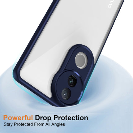 Kapa Hawkeye Clear Back Cover for Vivo V50 5G | Camera Lens Protector Shockproof Slim Clear Case Cover (Blue Sides)