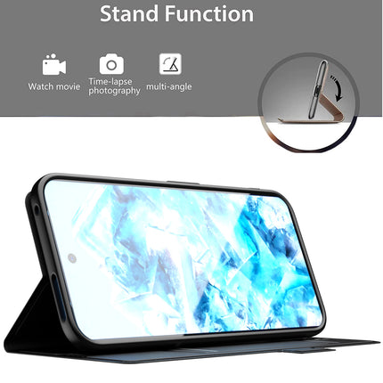 Kapa Noble Slim Magnetic Leather Flip Case Cover for Google Pixel 9 PRO XL | Card Holder Stand Flip Wallet Case (Black) - Mobizang