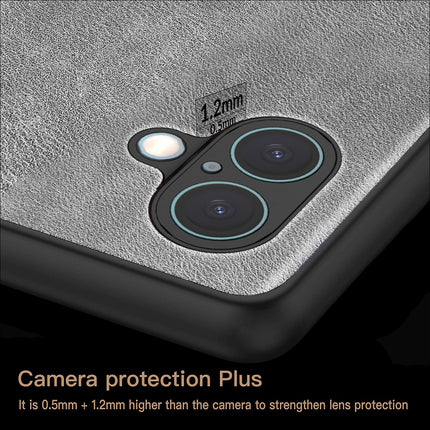 Kapa Tux Leather Back Cover for Apple iPhone 16 | Slim Shockproof Camera Protection Bumper Case (Grey) - Mobizang