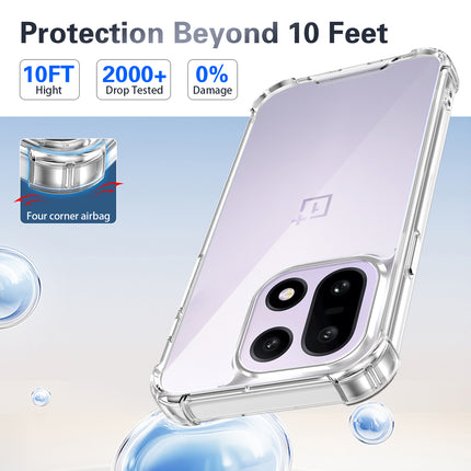 Kapa Airbag Armor Back Cover for OnePlus 15 | Clear Slim Shockproof [Military Grade Protection] Hybrid Bumper Case (Clear)