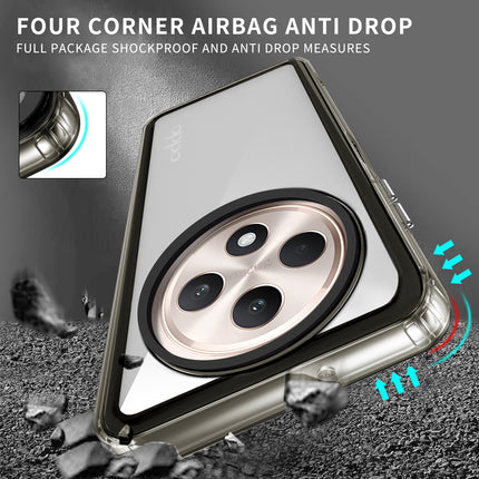 Kapa Warrior Acrylic Clear Back Cover For Oppo F27 Pro / Oppo F27 Pro Plus | Slim Shockproof [Military Grade Protection] Hybrid Bumper Case (Grey Sides)