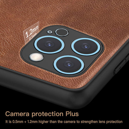 Kapa Tux Leather Back Cover for Apple iPhone 16 Pro Max | Slim Shockproof Camera Protection Bumper Case (Brown) - Mobizang
