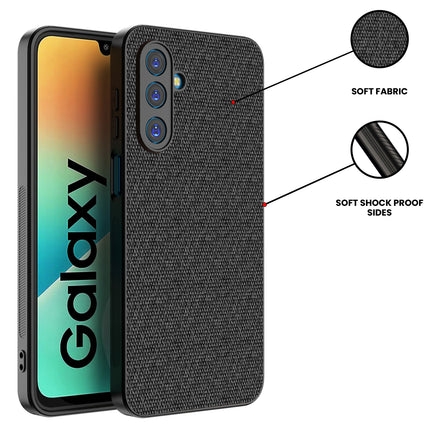 Kapa Soft Full Fabric Protective Back Case Cover for Samsung Galaxy M36 / F36 5G | Shockproof Slim Hard Anti Slip Back Case (Black)