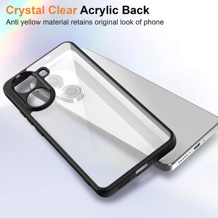 Kapa Hawkeye Clear Slim Tough Back Cover for Poco F7 5G | Camera Lens Protector Anti Yellow Shockproof Clear Hybrid Case Cover (Black Sides)