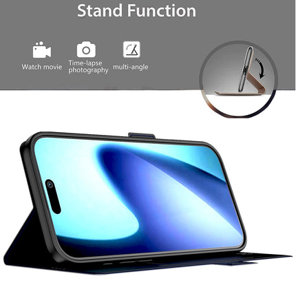 Kapa Noble Slim Magnetic Leather Flip Case Cover for Apple iPhone 17 Pro | Card Holder Stand Flip Wallet Case (Black) - Mobizang