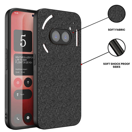 Kapa Soft Full Fabric Protective Back Case Cover for Nothing Phone 2A | Shockproof Slim Hard Anti Slip Back Case (Black)